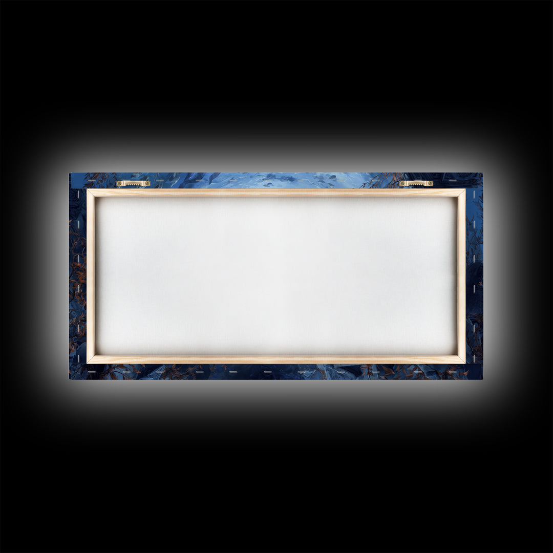The Underwater Graveyard, Wide Panoramic Art, Haunted Gothic Art, Framed Canvas Print, Halloween Wall Decor, Gothic Home Decor