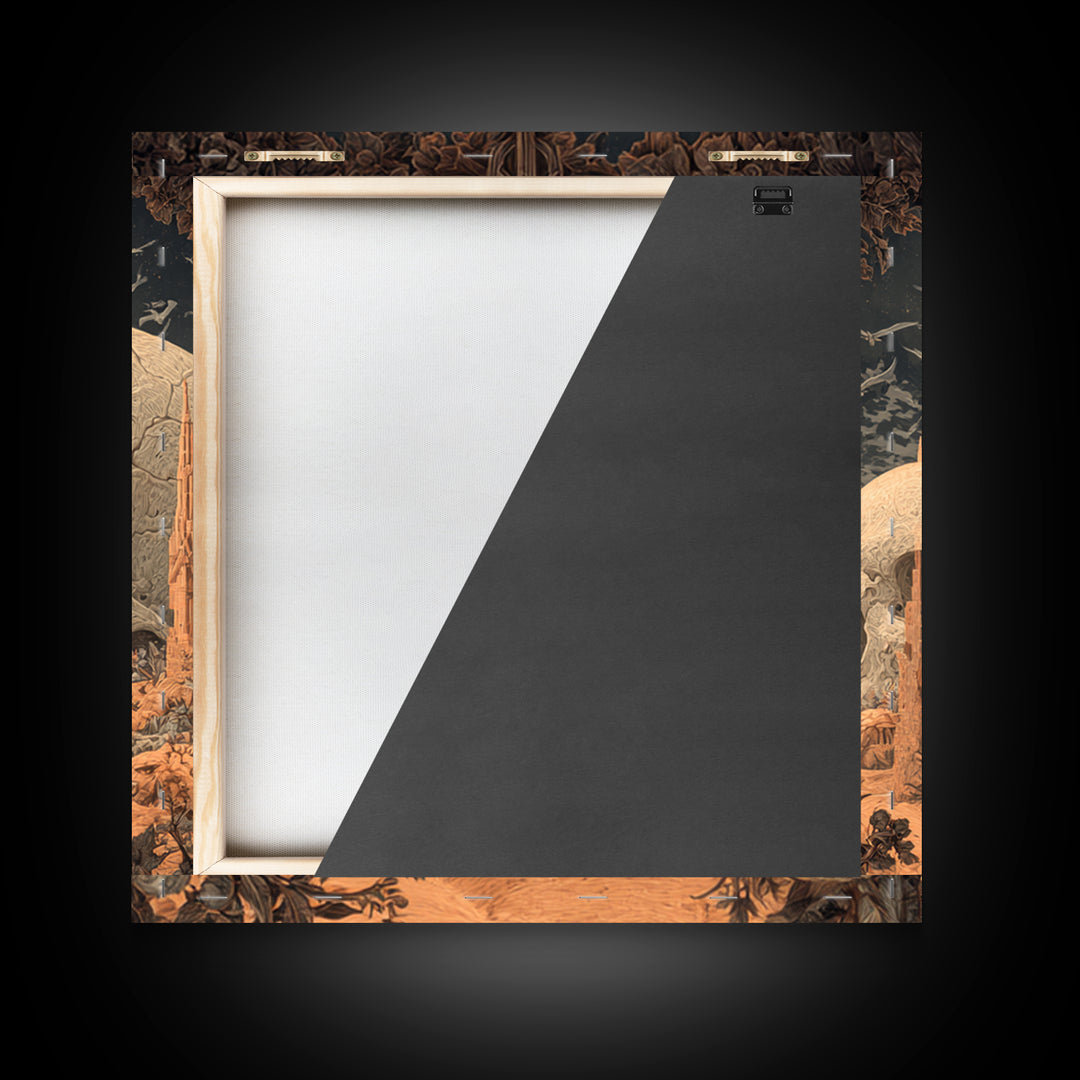 Desert Halloween, Square Wall Art, Spooky Home Decor, Canvas Print, Halloween Wall Decor, Gothic Home Decor, Spooky Wall Decor
