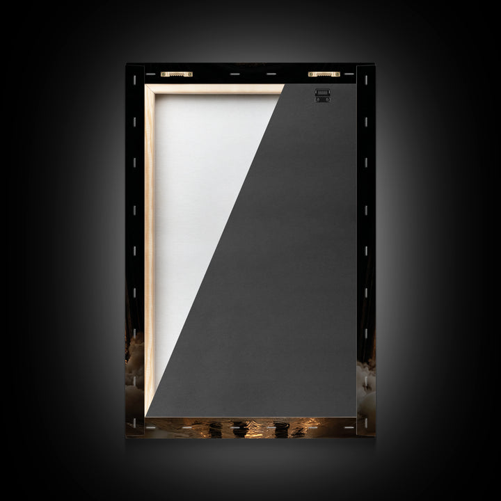 The Upside-Down Cemetery, Vertical Wall Art, Haunted Gothic Art, Framed Canvas Print, Halloween Wall Decor, Gothic Home Decor