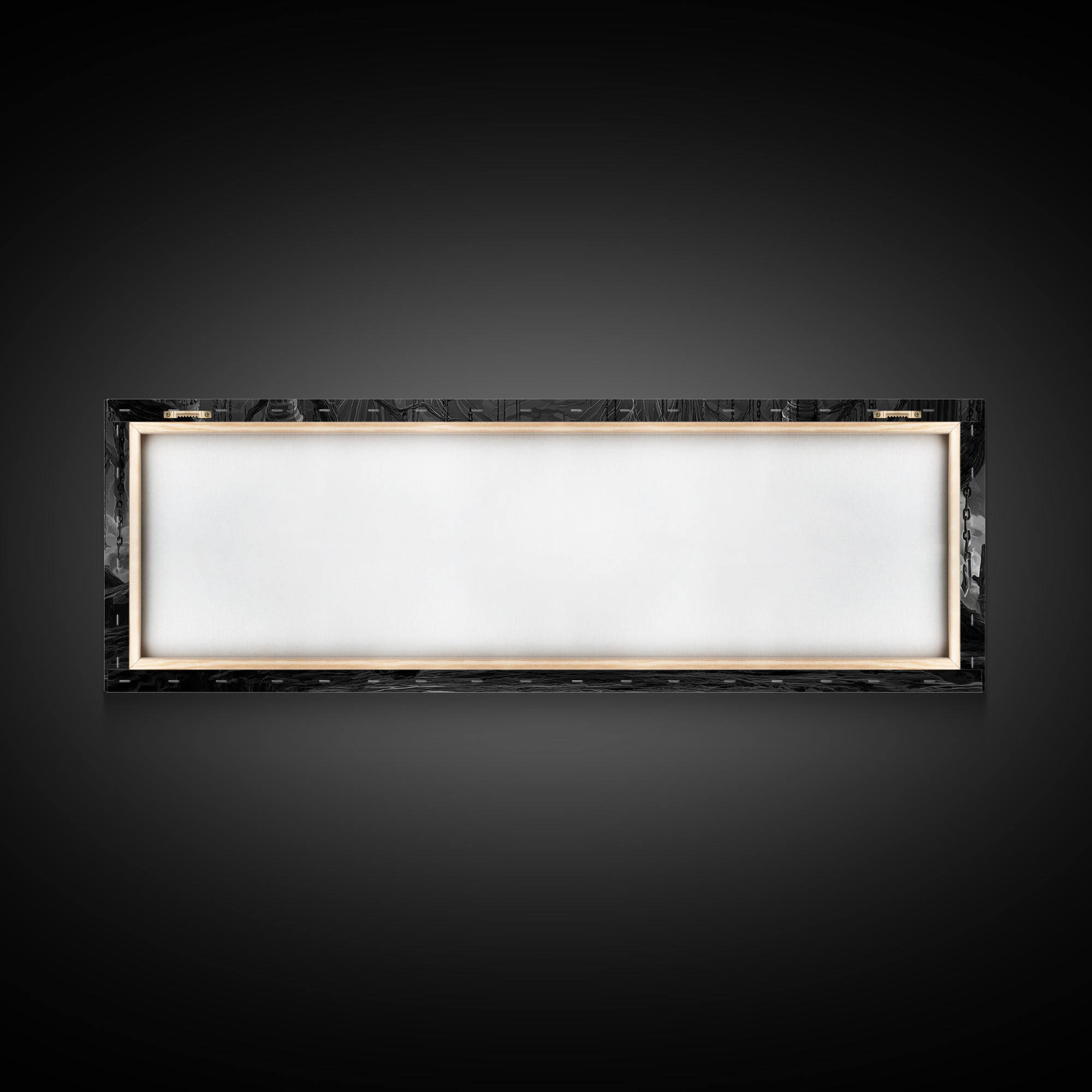 The Upside-Down Cemetery, Extra Wide Wall Art, Gothic Horror Wall Art, Framed Canvas Print, Halloween Wall Decor, Gothic Home Decor