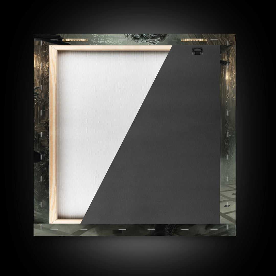 The Infinite Hallway, Square Wall Art, Haunted Gothic Art, Framed Canvas Print, Halloween Wall Decor, Gothic Home Decor, Spooky Wall Decor