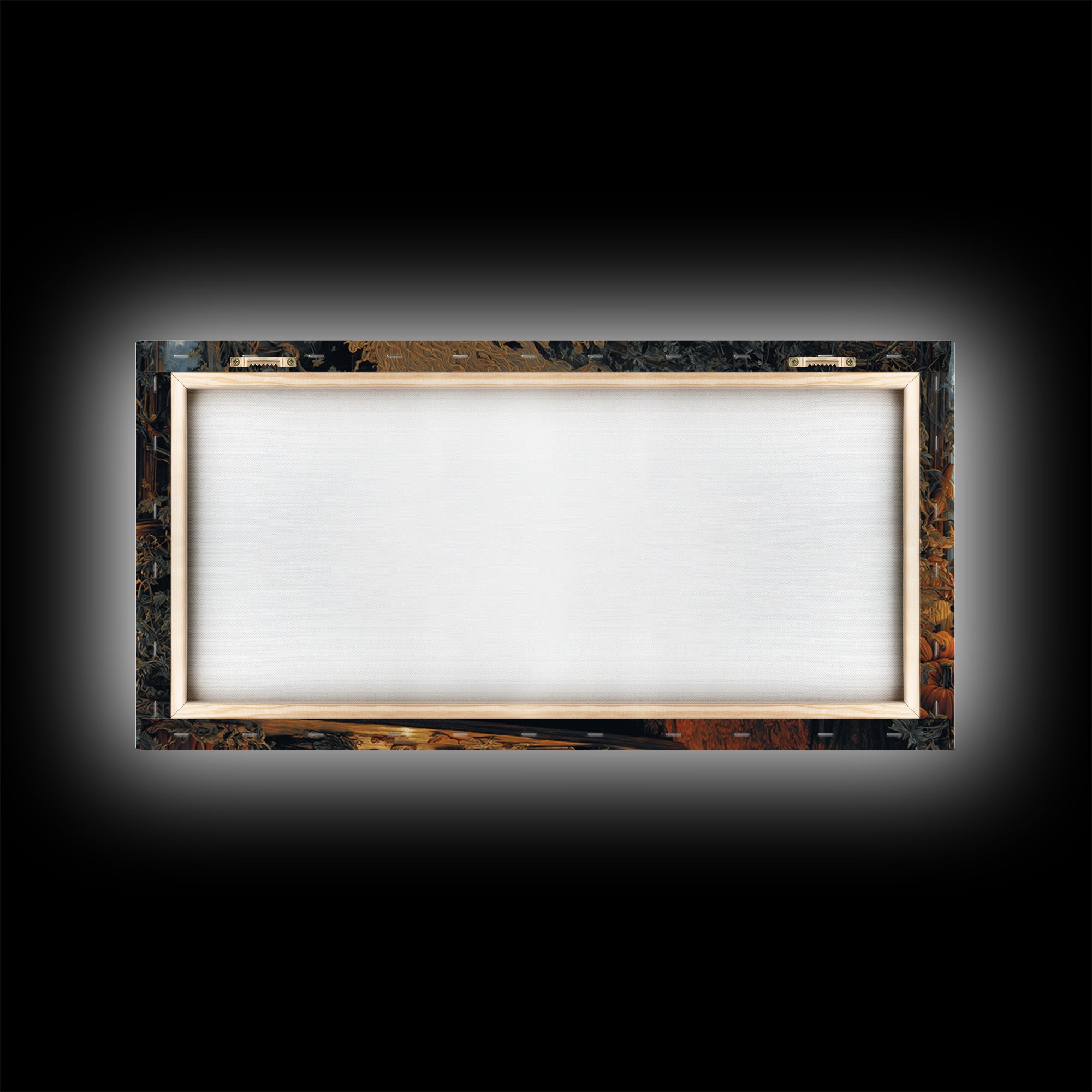 The Autumn-Leaf Ghost, Wide Panoramic Art, Macabre Wall Art, Framed Canvas Print, Halloween Wall Decor, Gothic Home Decor, Spooky Wall Decor