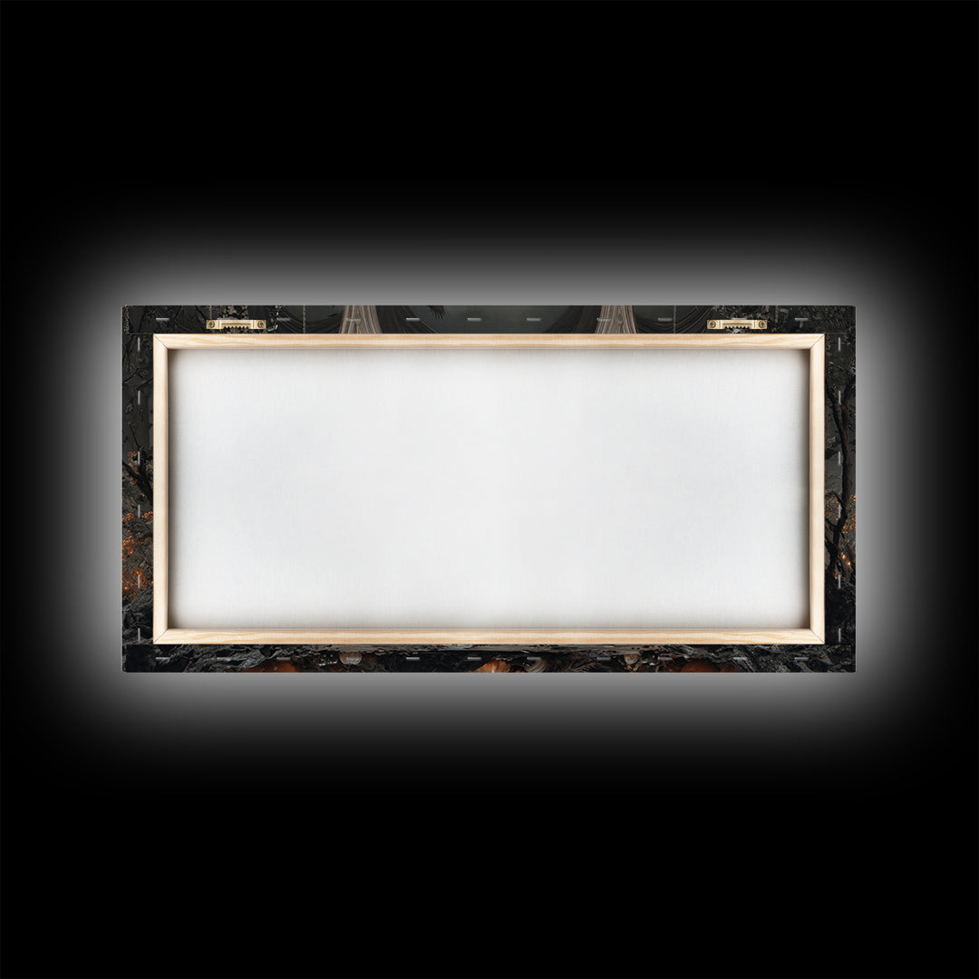 The Eclipse Summoning, Wide Panoramic Art, Spooky Home Decor, Canvas Print, Halloween Wall Decor, Gothic Home Decor, Macabre Wall Art