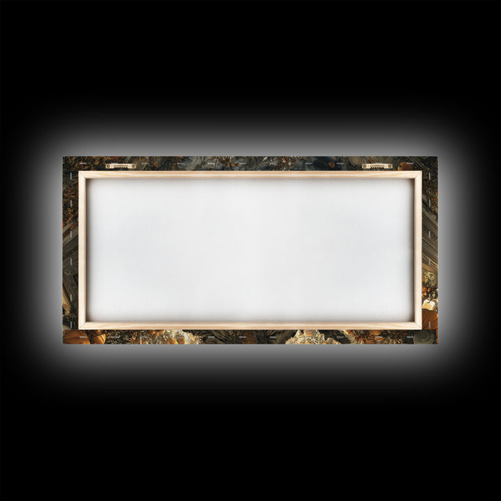 The Personification Of October, Wide Panoramic Art, Gothic Horror Wall Art, Framed Canvas Print, Halloween Wall Decor, Gothic Home Decor