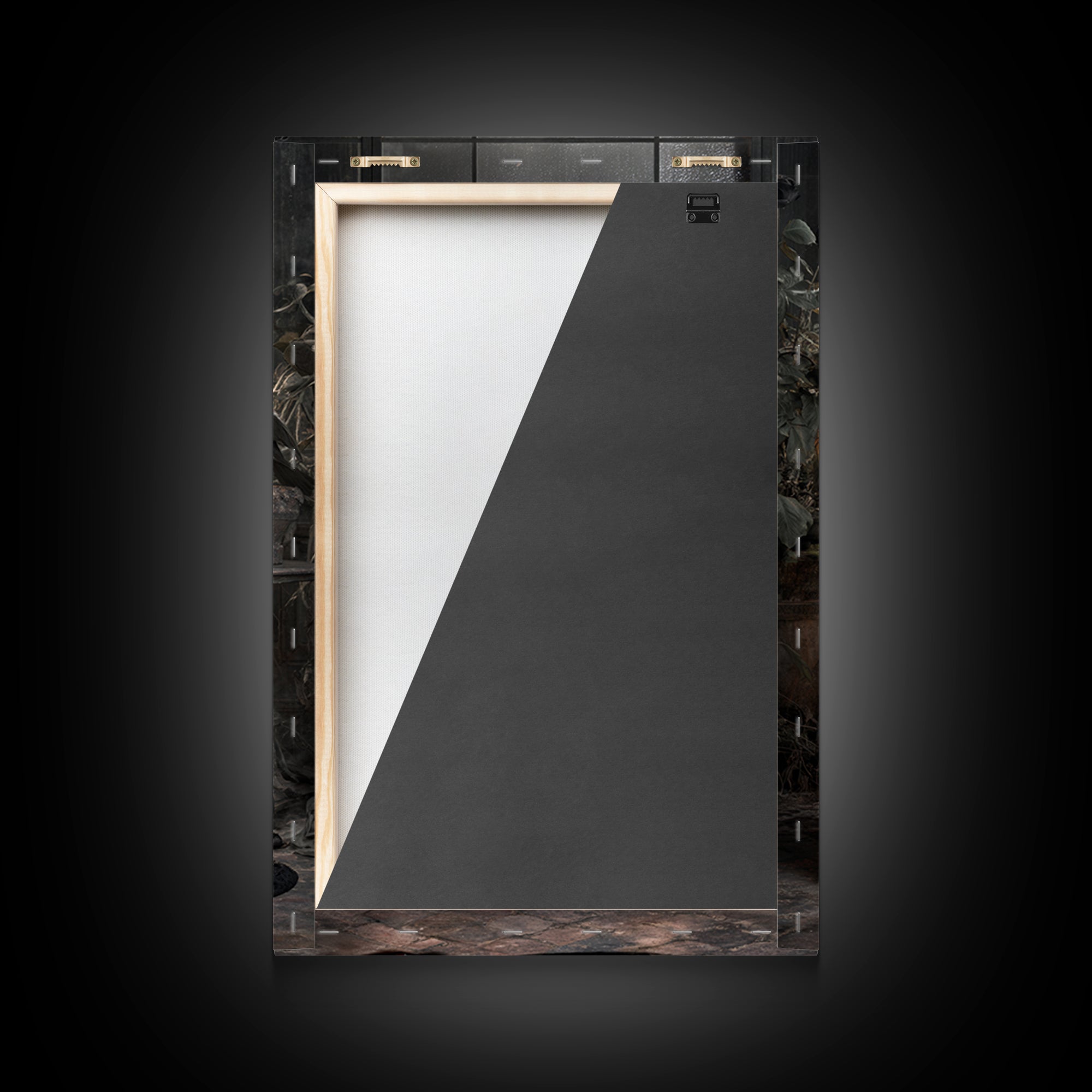 The Invisible Mourner Of Glass House, Vertical Wall Art, Haunted Gothic Art, Framed Canvas Print, Halloween Wall Decor, Gothic Home Decor