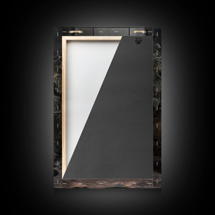 The Invisible Mourner Of Glass House, Vertical Wall Art, Haunted Gothic Art, Framed Canvas Print, Halloween Wall Decor, Gothic Home Decor