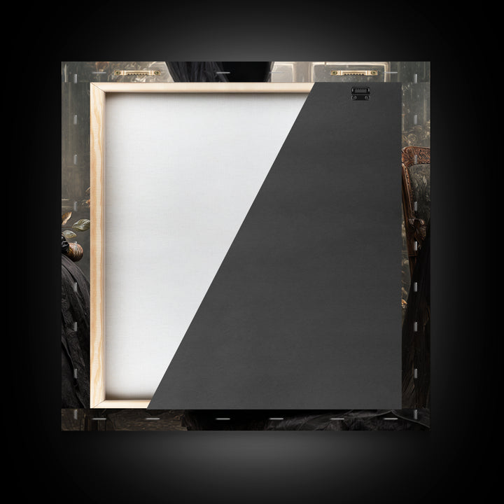 The Invisible Mourner Of Glass House, Square Wall Art, Dark Halloween Decor, Canvas Print, Halloween Wall Decor, Gothic Home Decor