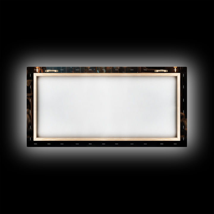 The Dollmaker Of Hollow Ward, Wide Panoramic Art, Macabre Wall Art, Framed Canvas Print, Halloween Wall Decor, Gothic Home Decor