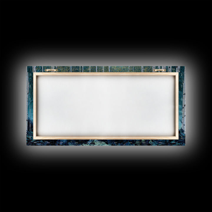 The Sleeper In The Birch Grove, Wide Panoramic Art, Lovecraftian Horror Art, Framed Canvas Print, Halloween Wall Decor, Gothic Home Decor
