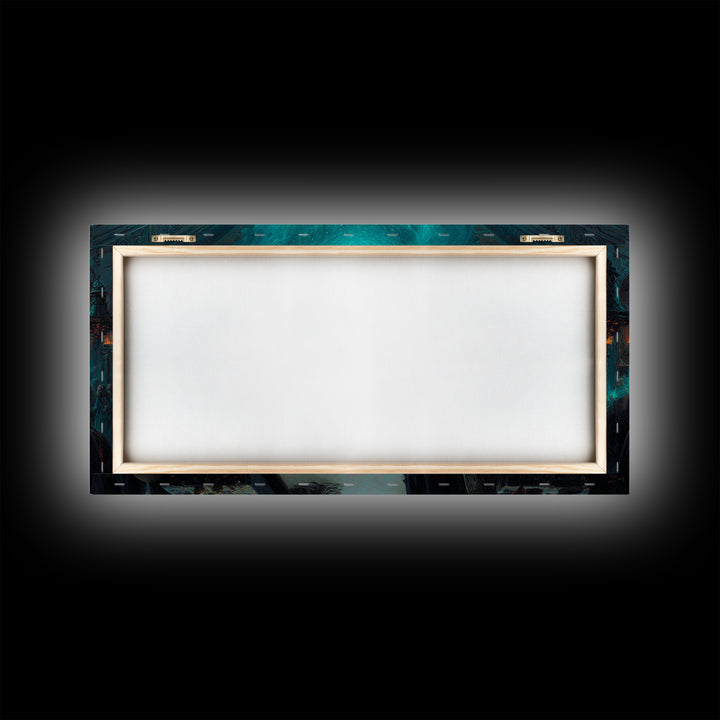 The Feast Of The Pale Cult, Wide Panoramic Art, Haunted Gothic Art, Canvas Print, Halloween Wall Decor, Gothic Home Decor