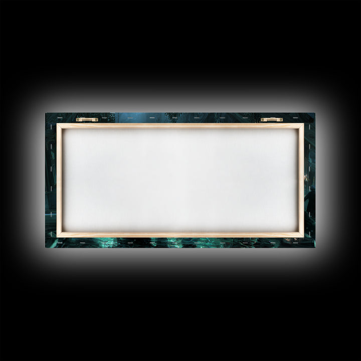 The Ballroom Of Silent Shoggoths, Wide Panoramic Art, Gothic Horror Wall Art, Framed Canvas Print, Halloween Wall Decor, Gothic Home Decor