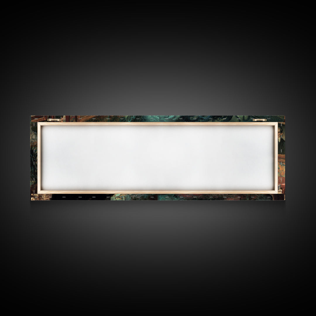 The Thirteenth Door Of Arkham House, Extra Wide Wall Art, Cosmic Horror Wall Art, Framed Canvas Print, Halloween Wall Decor, Halloween Decor