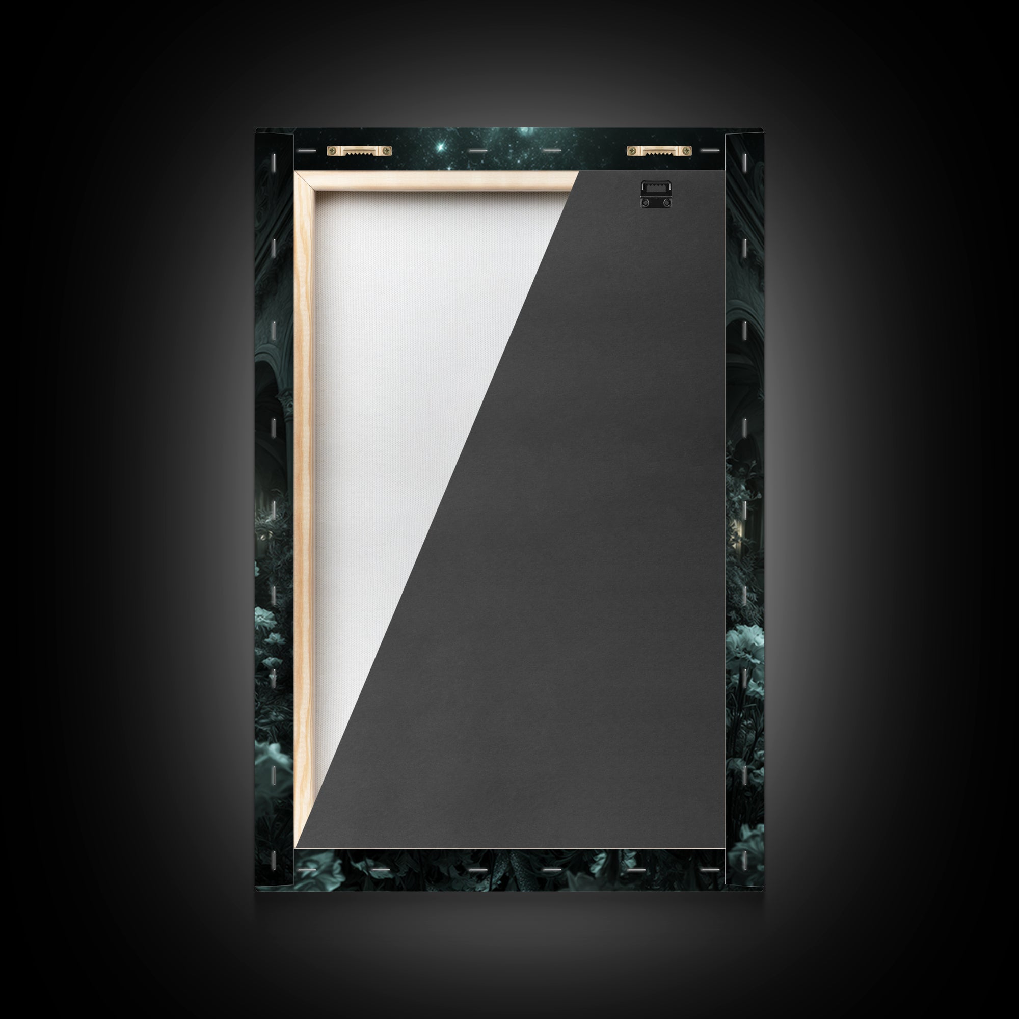 The Nun Of The Endless Constellation, Vertical Wall Art, Spooky Home Decor, Framed Canvas Print, Halloween Wall Decor, Gothic Home Decor