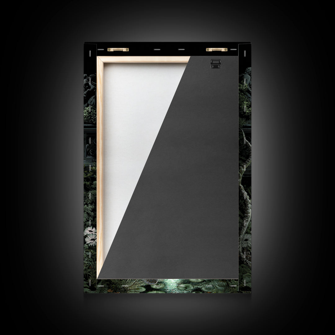 The Garden Of The Eyeless Moon, Vertical Wall Art, Dark Halloween Decor, Framed Canvas Print, Halloween Wall Decor, Gothic Home Decor