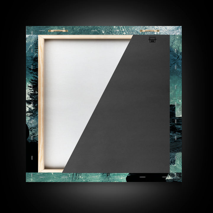 The Mirror Lake Of Lost Constellations, Square Wall Art, Dark Halloween Decor, Canvas Print, Halloween Wall Decor, Gothic Home Decor