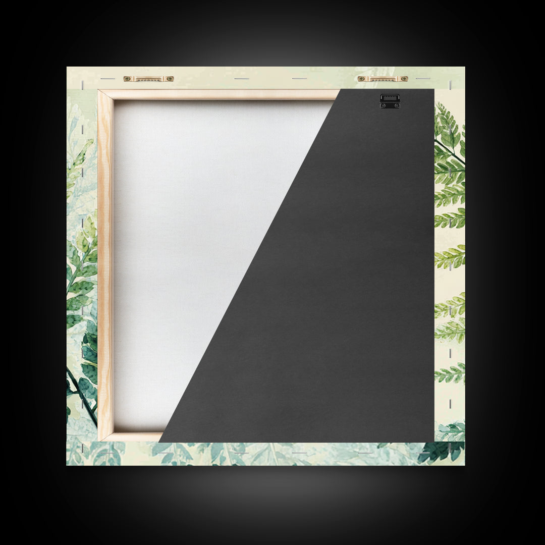 Botanical Fern Study Framed Canvas Print, Dental Office Art, Dental Hygiene, Office Decor, Fine Art, Calm, Medical Office Art, DOA-1x1-43