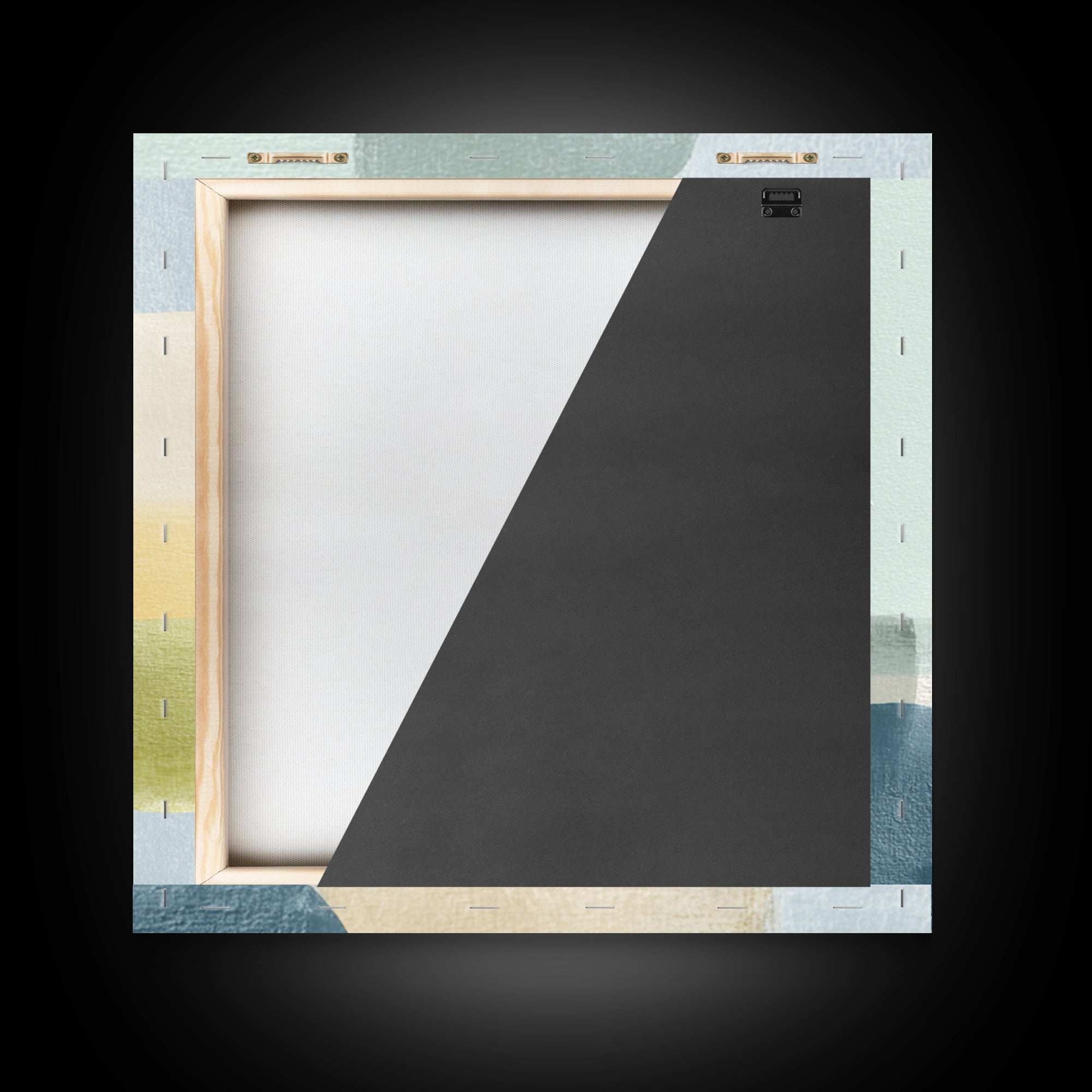 Simple Rainbow Pastel Shapes for Children Framed Canvas Print, Dental Office Art, Dental Gift, Office Decor, Abstract Art, Calm, DOA-1x1-93