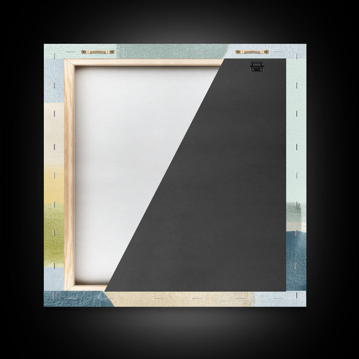 Simple Rainbow Pastel Shapes for Children Framed Canvas Print, Dental Office Art, Dental Gift, Office Decor, Abstract Art, Calm, DOA-1x1-93