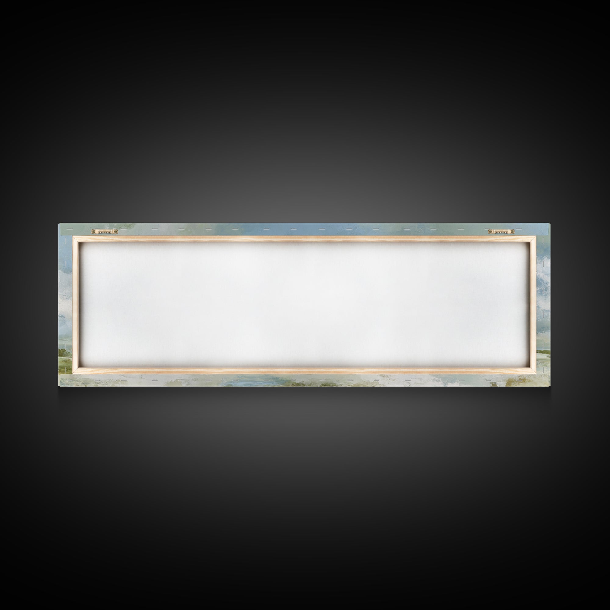 Peaceful Clouds over Open Meadow Framed Canvas Print, Dental Office Art, Dental Wall Art, Office Decor, Oil Painting, Calm, DOA-3x1-73