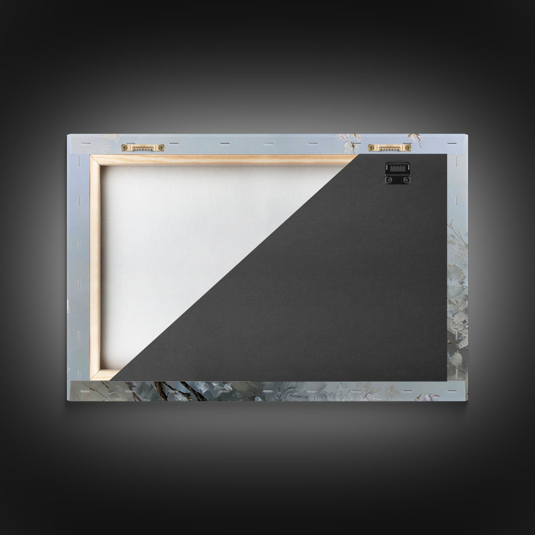 Sterile Modern Floral Painting Framed Canvas Print, Dental Office Art, Neutral Decor, Office Decor, Oil Painting, Calm, DOA-3x2-63