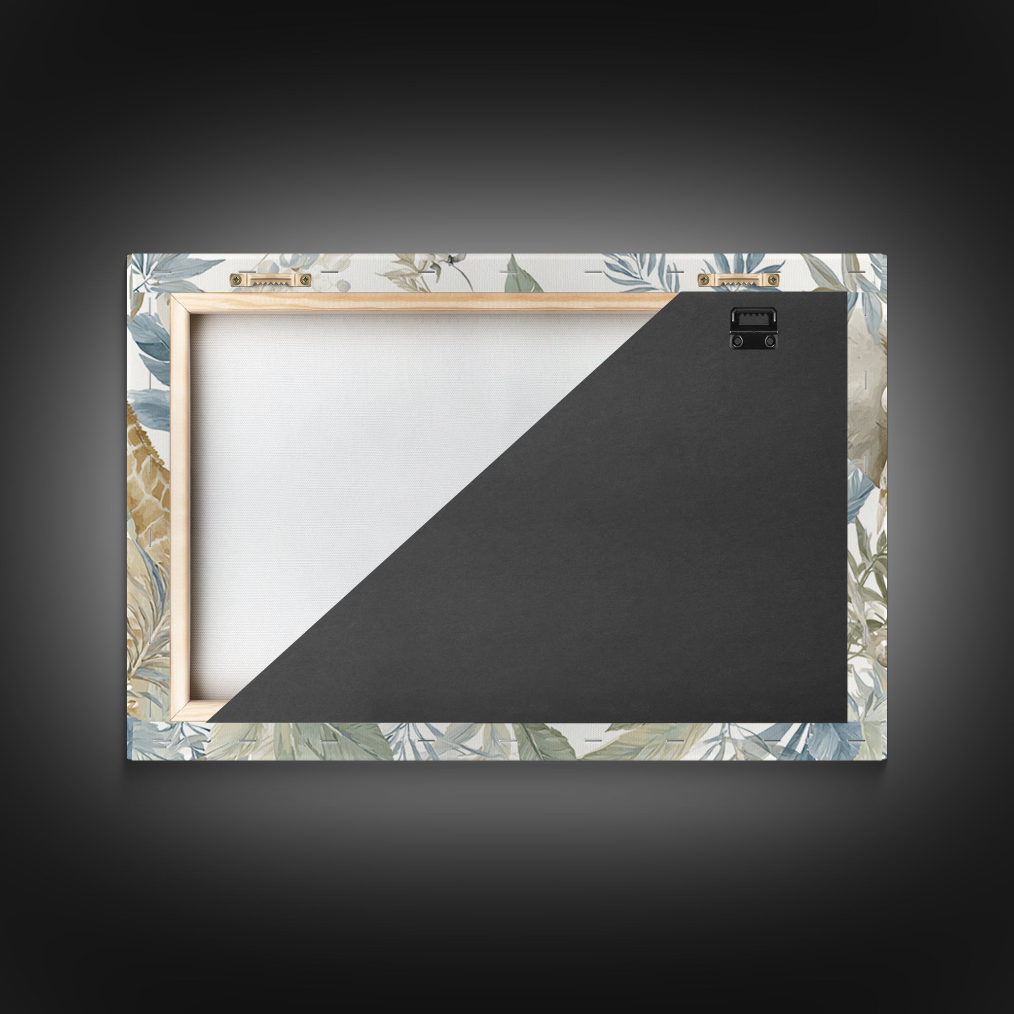 Happy Jungle Animals Framed Canvas Print, Dental Office Art, Minimalist Wall Art, Office Decor, Fine Art, Calm, Dental Decor, DOA-3x2-90