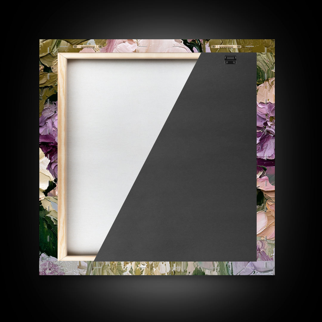 Large Expressive Flower Vase Framed Canvas Print, Dining Room Art, Home Decor, Dining Room Decor, Oil Painting, Dining, DRA-1x1-48