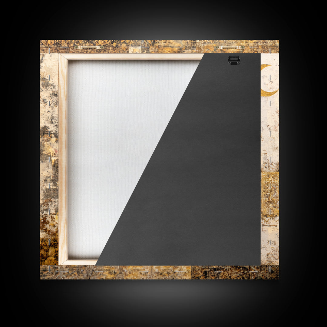Abstract Shapes Layered Framed Canvas Print, Eclectic Art, Boho Decor, Living Room Decor, Abstract Art, Eclectic, Home Decor, ECL-1x1-100