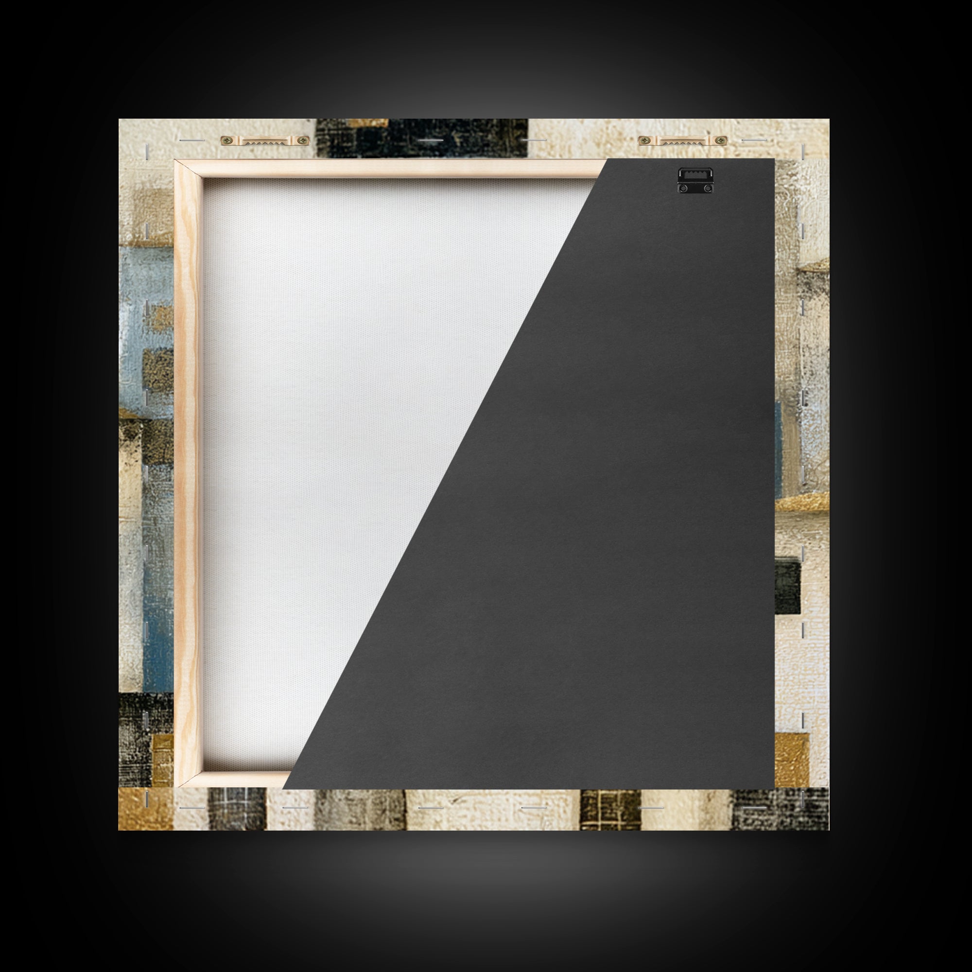 Naive Cityscape with Patterned Windows Framed Canvas Print, Eclectic Art, Art, Living Room Decor, Fine Art, Eclectic, ECL-1x1-12