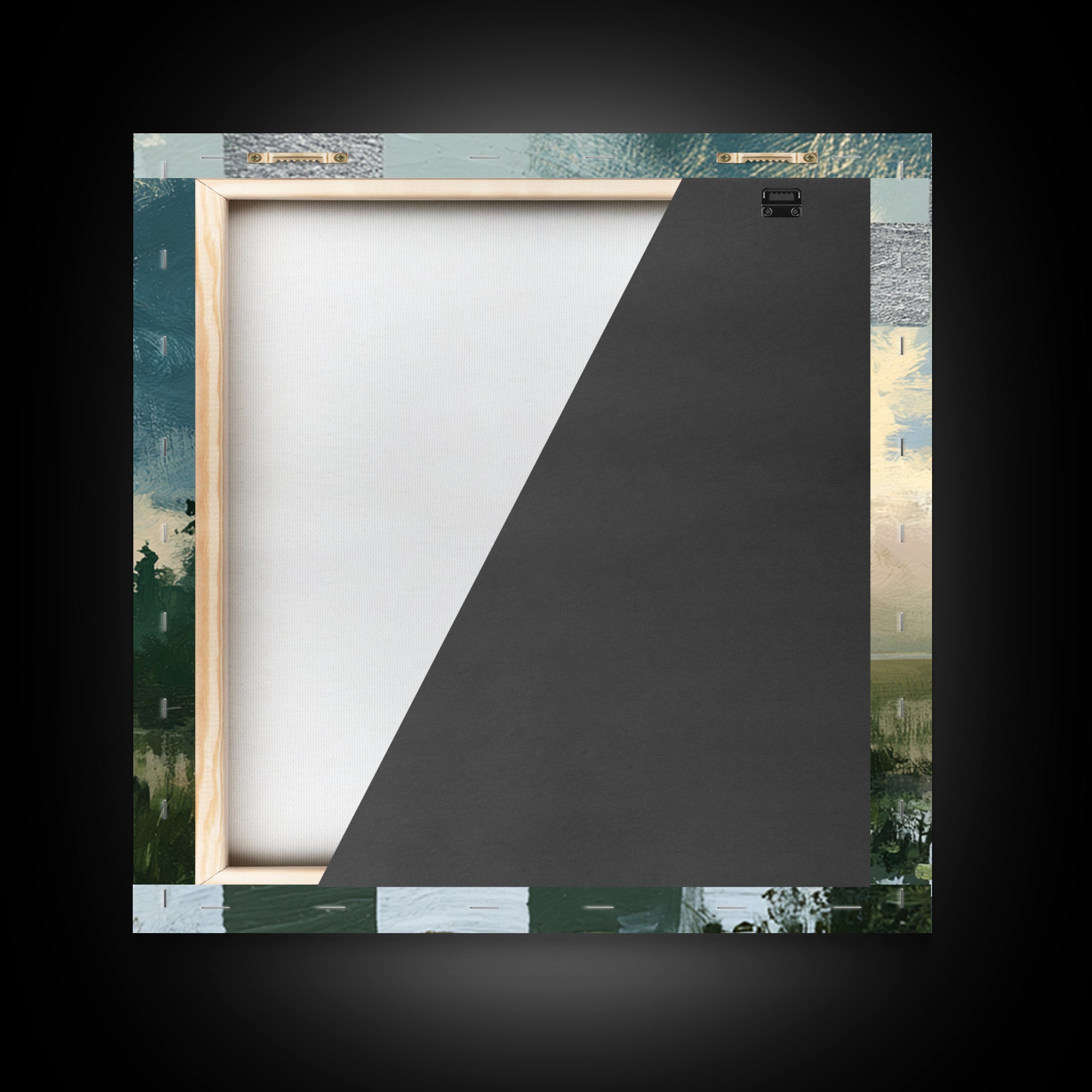 Playful Checkerboard Landscape Framed Canvas Print, Eclectic Art, Printable Wall Art, Living Room Decor, Fine Art, Eclectic, ECL-1x1-33