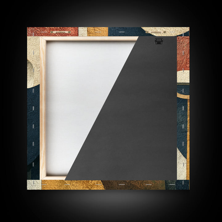 Abstract Mask with Playful Textures Framed Canvas Print, Eclectic Art, Living Room Decor, Abstract Art, Eclectic, ECL-1x1-44