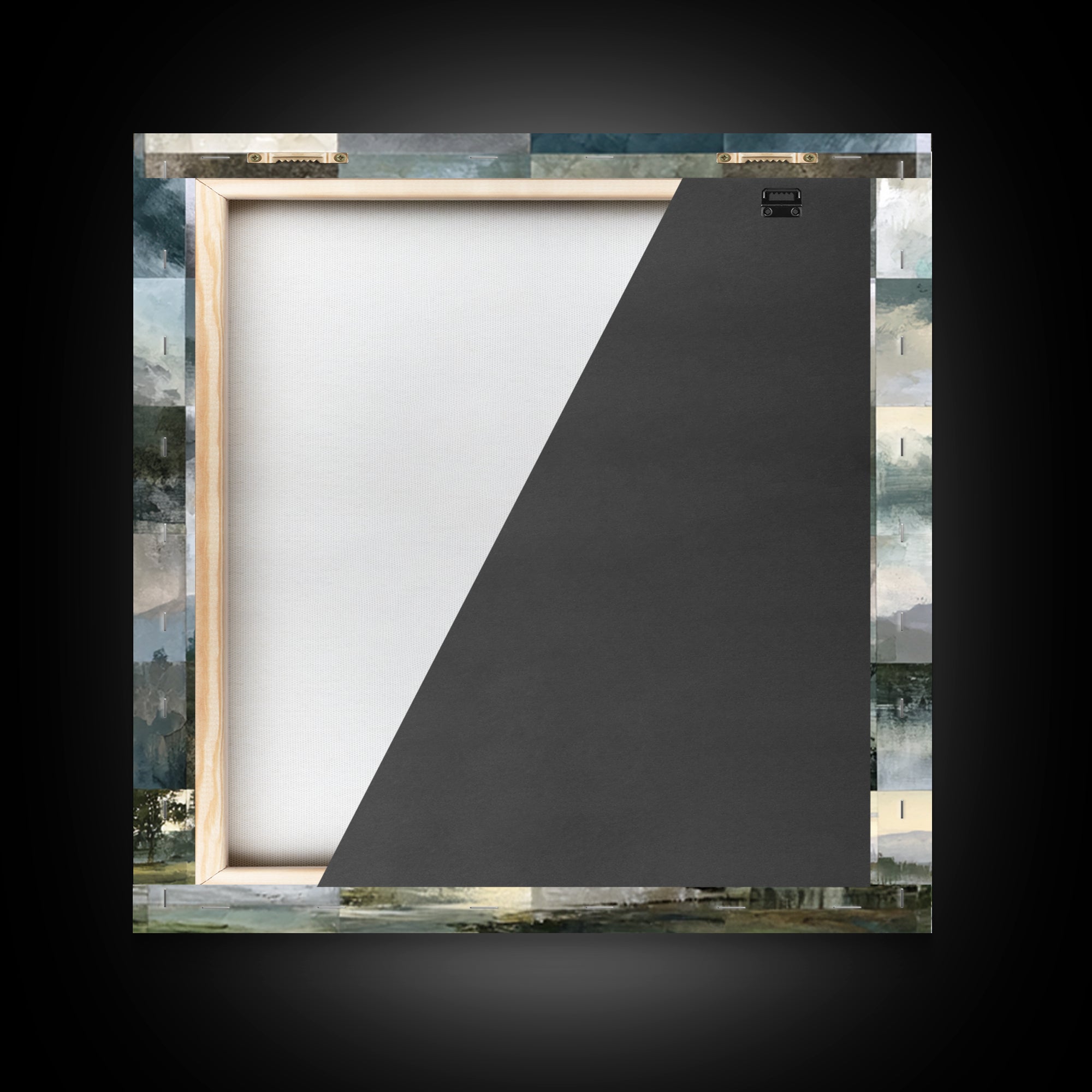 Bohemian Patchwork Landscape Framed Canvas Print, Eclectic Art, Room Decor, Living Room Decor, Oil Painting, Eclectic, ECL-1x1-48