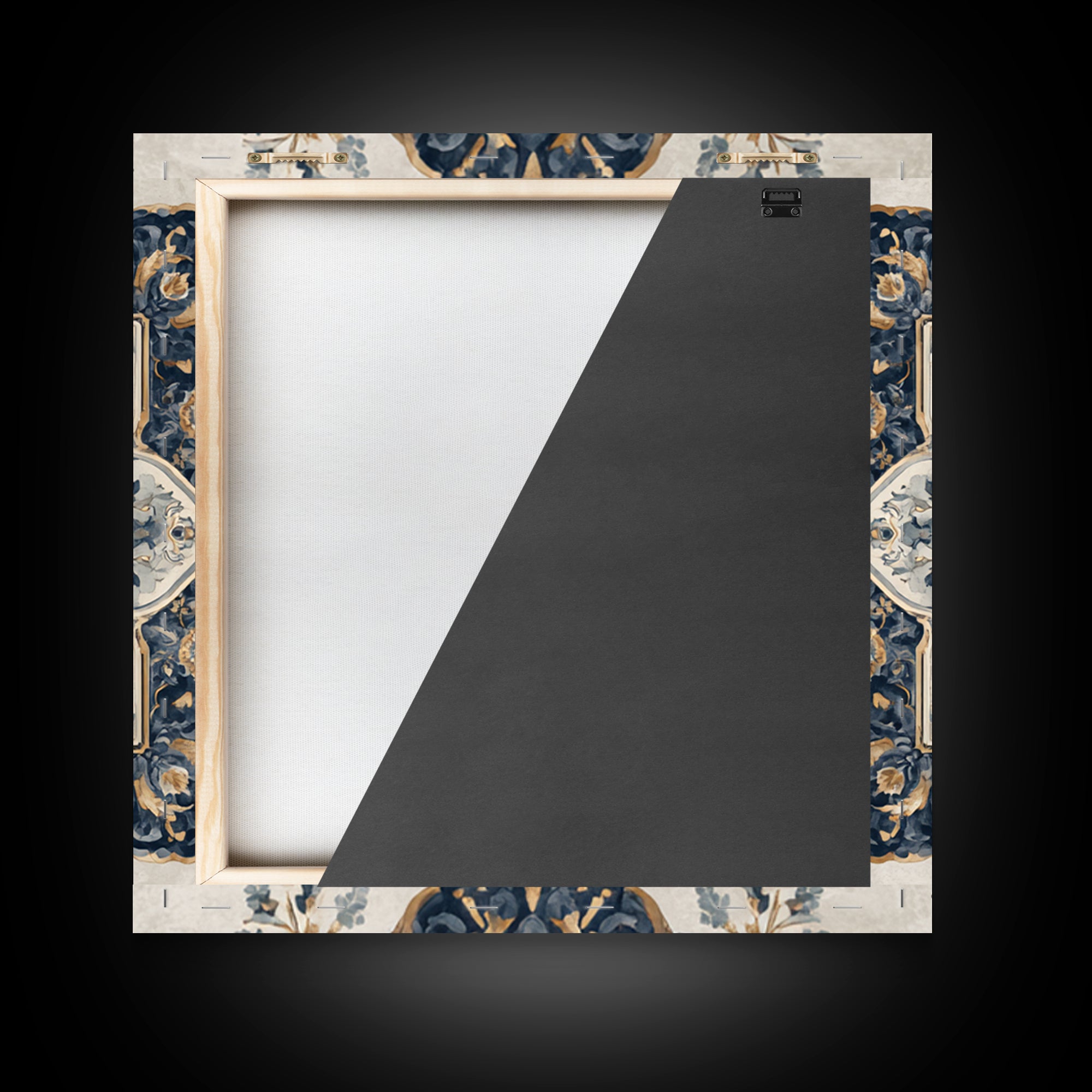 Layered Tapestry Pattern Framed Canvas Print, Eclectic Art, Portrait, Living Room Decor, Fine Art, Eclectic, Modern Decor, ECL-1x1-64