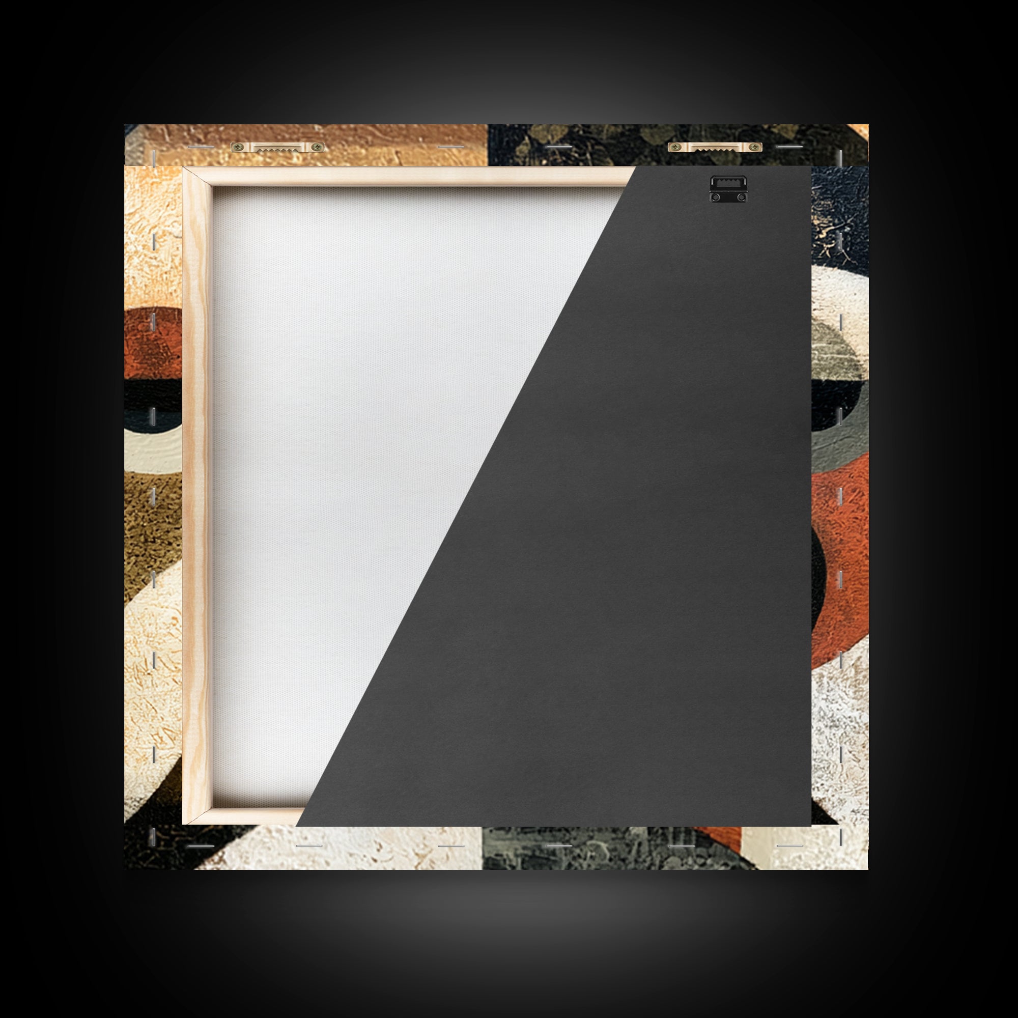 Abstract Mask with Playful Textures Framed Canvas Print, Eclectic Art, Printable Art, Living Room Decor, Fine Art, Eclectic, ECL-1x1-68