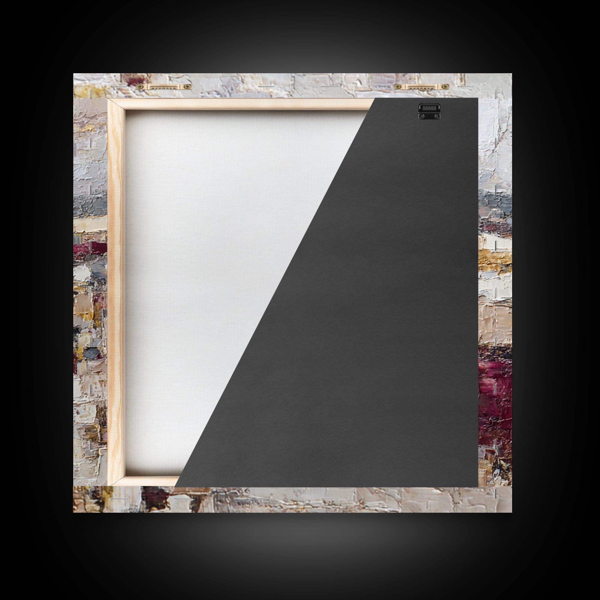 Naive Cityscape with Patterned Windows Framed Canvas Print, Eclectic Art, Boho Wall Art, Living Room Decor, Abstract Art, ECL-1x1-84