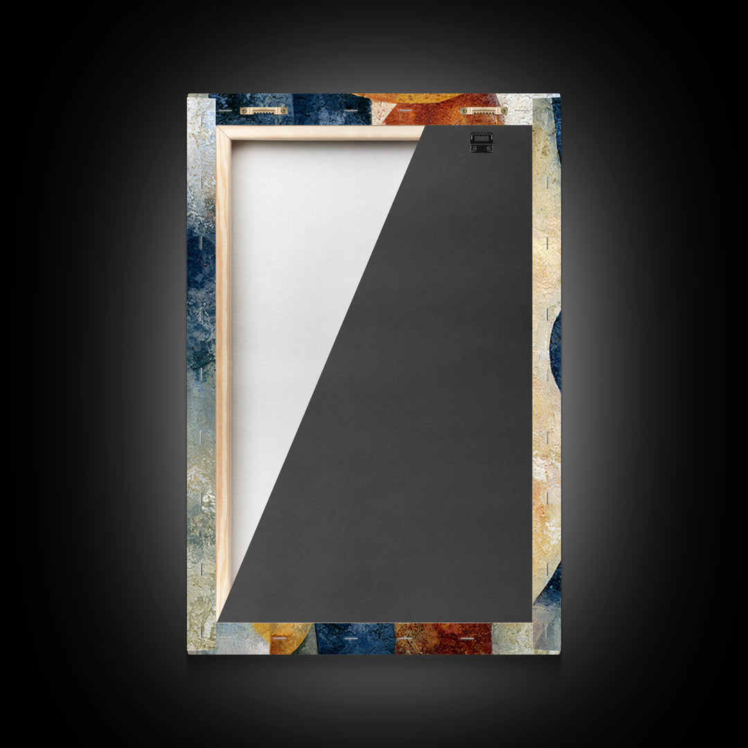 Abstract Mask with Playful Textures Framed Canvas Print, Eclectic Art, Boho, Living Room Decor, Abstract Art, Eclectic, ECL-2x3-4