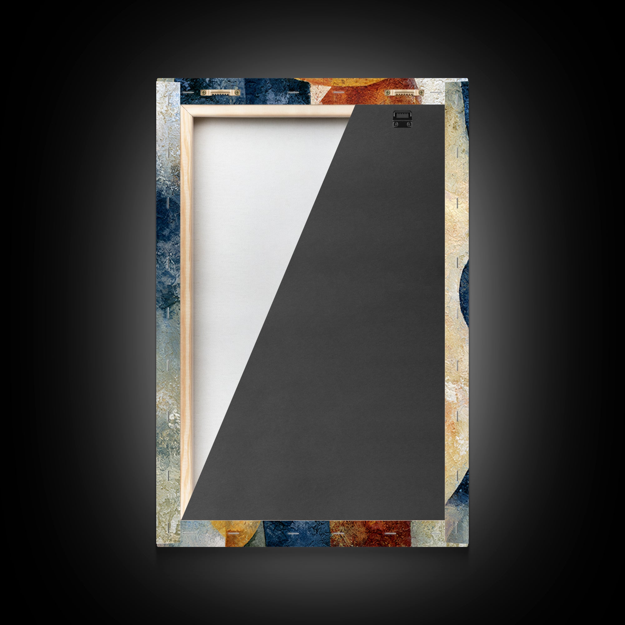 Abstract Mask with Playful Textures Framed Canvas Print, Eclectic Art, Boho, Living Room Decor, Abstract Art, Eclectic, ECL-2x3-4