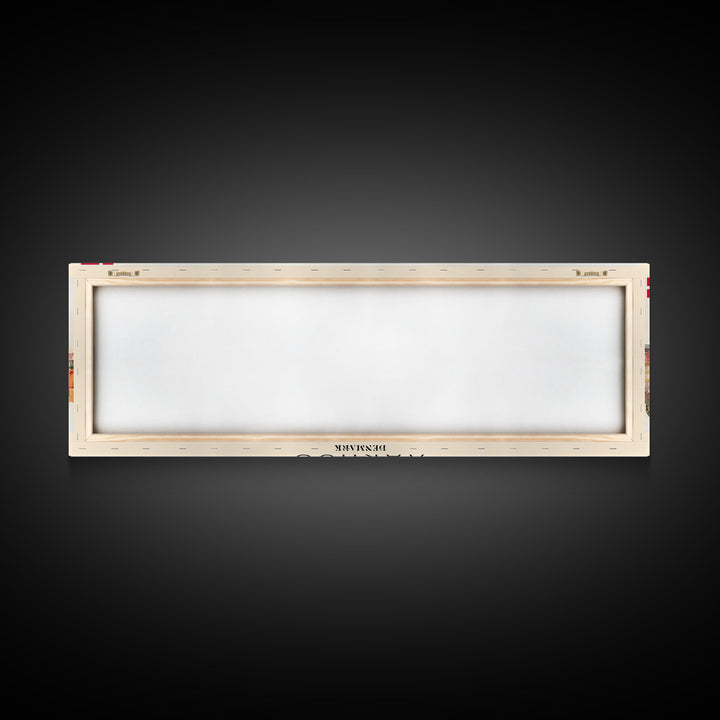 Aarhus Denmark  Panoramic Travel Poster, Framed Canvas Print or Metal Wall Art, Travel Art, Home Decor, Panoramic Painting, Midcentury Art