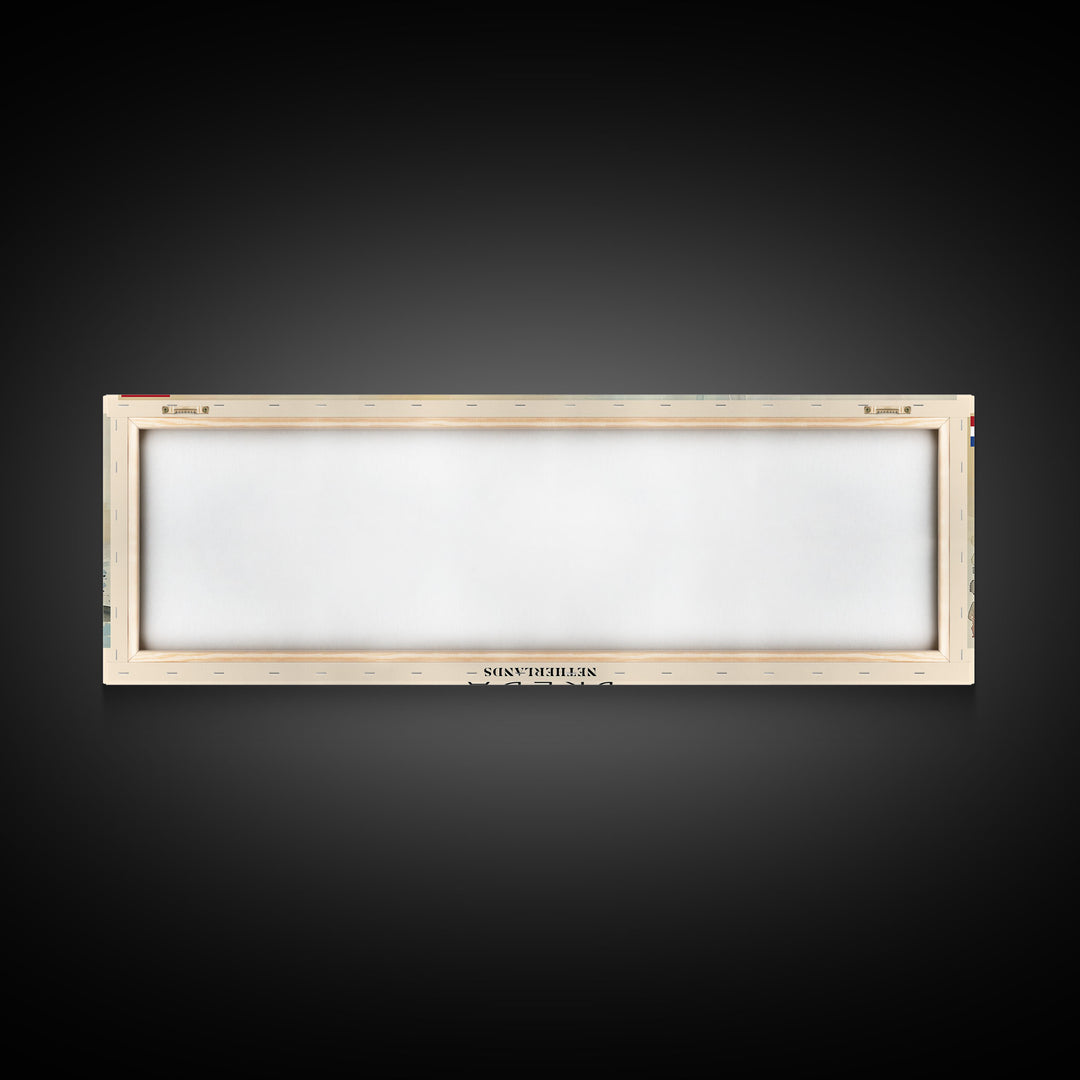 Breda Netherlands Panoramic Travel Poster, Framed Canvas Print or Metal Wall Art, Travel Art, Home Decor, Panoramic Painting, Midcentury Art