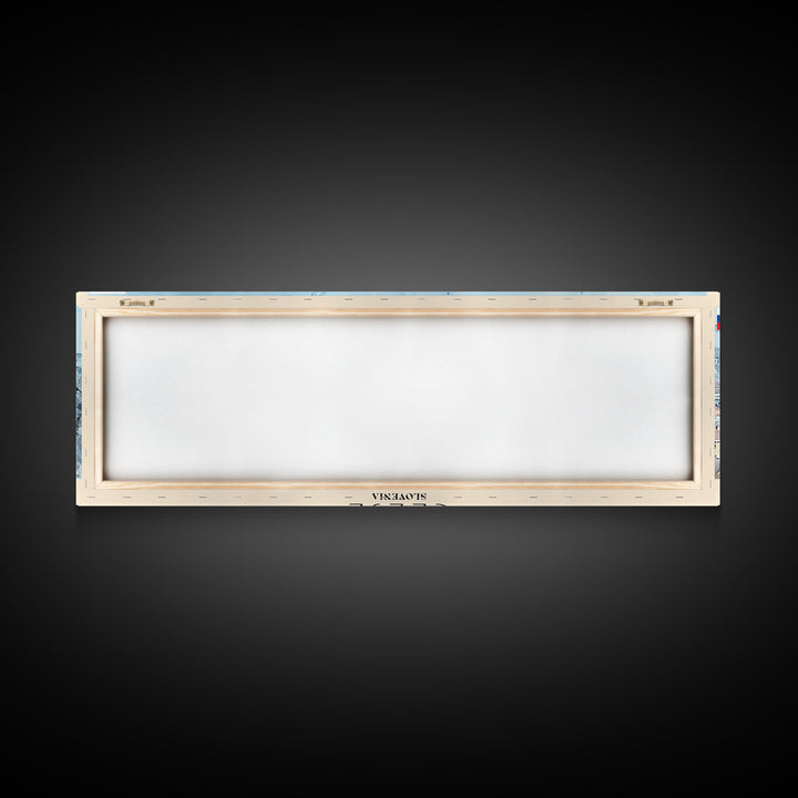 Celje Slovenia Panoramic Travel Poster, Framed Canvas Print or Metal Wall Art, Travel Art, Home Decor, Panoramic Painting, Midcentury Art