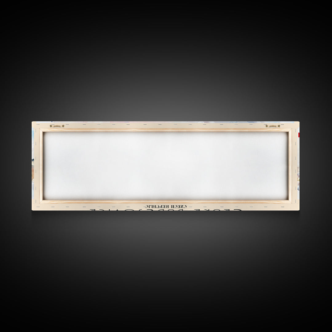 Ceske Budejovice Czech Wall Art, Panoramic Travel Poster, Panoramic Framed Canvas Print, City Wall Art, Wall Hanging Home Decor, Travel Art