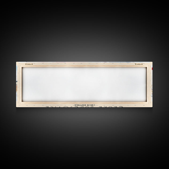 Ceske Budejovice Czech Wall Art, Panoramic Travel Poster, Panoramic Framed Canvas Print, City Wall Art, Wall Hanging Home Decor, Travel Art