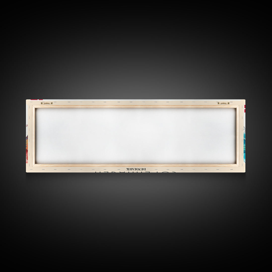 Copenhagen Denmark Travel Print Wall Art, Panoramic City Art, Travel Art, Wall Decor, Vacation Gift, Framed Canvas Print Or Metal Art