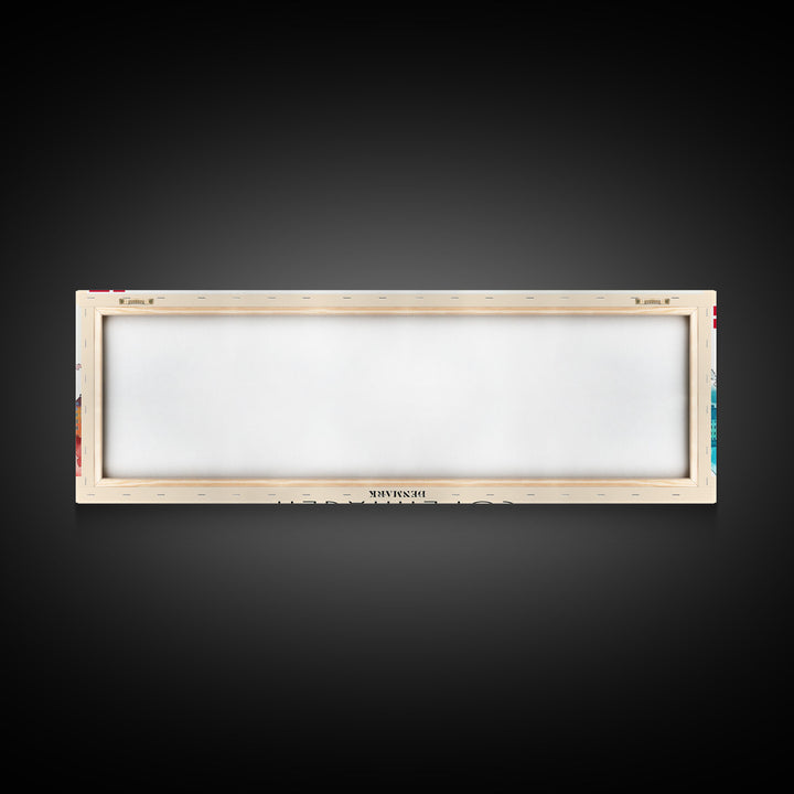 Copenhagen Denmark Travel Print Wall Art, Panoramic City Art, Travel Art, Wall Decor, Vacation Gift, Framed Canvas Print Or Metal Art