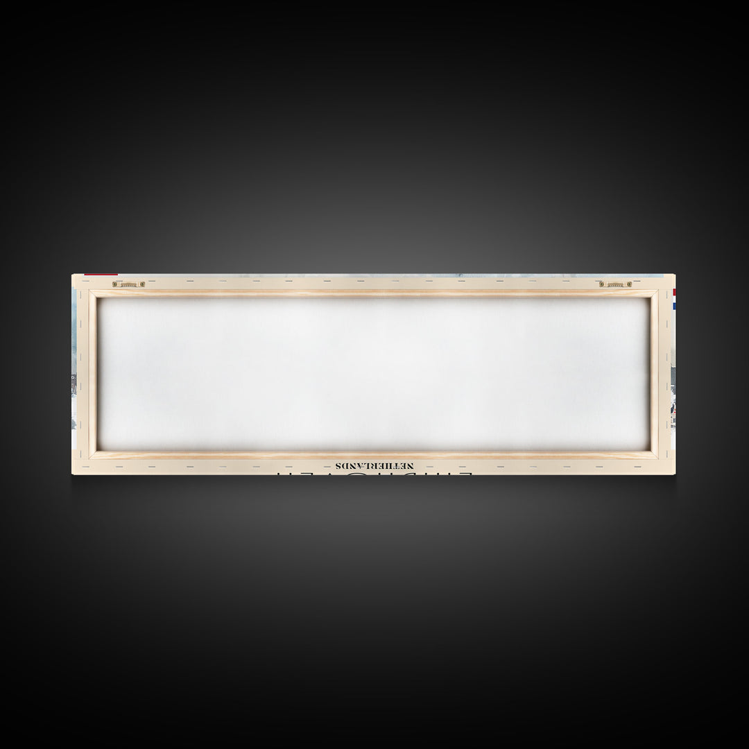 Eindhoven Netherlands Panoramic Travel Poster, Framed Canvas Print or Metal Wall Art, Travel Art, Home Decor, Panoramic Painting, Midcentury Art