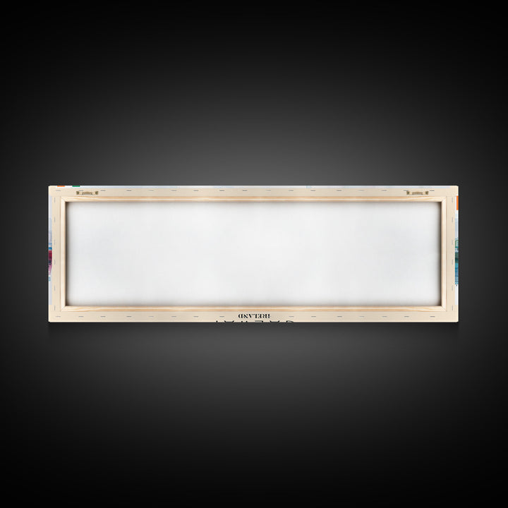 Galway Ireland Panoramic Travel Poster, Framed Canvas Print or Metal Wall Art, Travel Art, Home Decor, Panoramic Painting, Midcentury Art