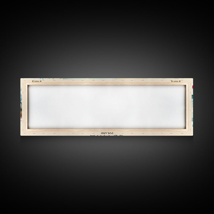 Gdynia Poland Travel Art, City Art, Framed Canvas Print or Metal Wall Art, Europe Travel Poster, Panoramic Wall Art, Extra Wide Wall Art