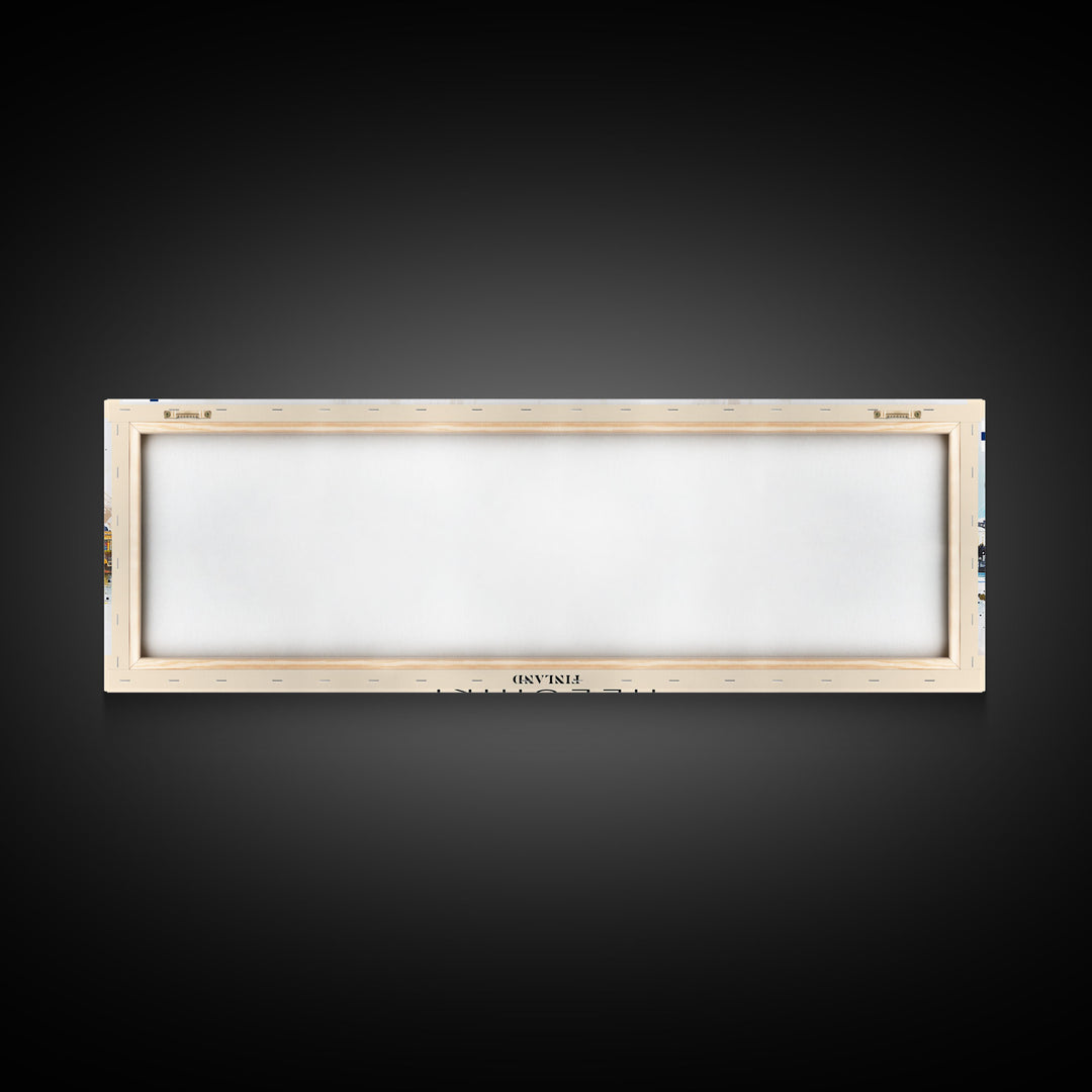 Helsinki Finland Travel Art, City Art, Framed Canvas Print or Metal Wall Art, Europe Travel Poster, Panoramic Wall Art, Extra Wide Wall Art