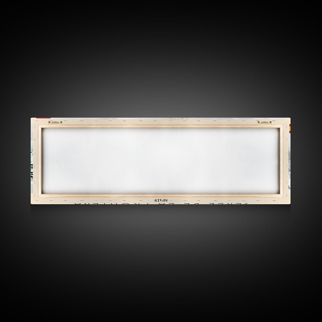 Jerez D eLa Frontera Spain Panoramic Travel Poster, Framed Canvas Print or Metal Wall Art, Travel Art, Home Decor, Panoramic Painting, Midcentury Art