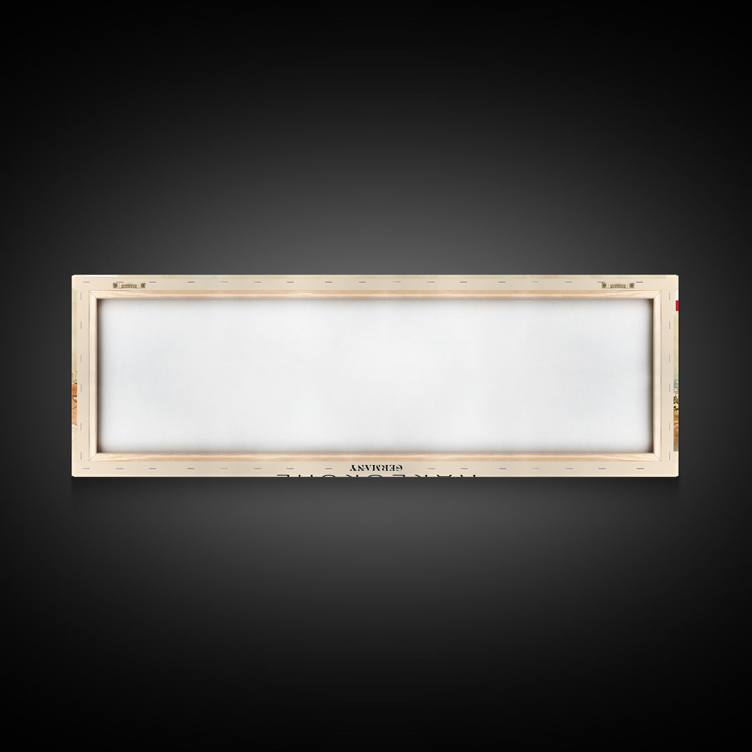 Karlsruhe Germany Panoramic Travel Poster, Framed Canvas Print or Metal Wall Art, Travel Art, Home Decor, Panoramic Painting, Midcentury Art