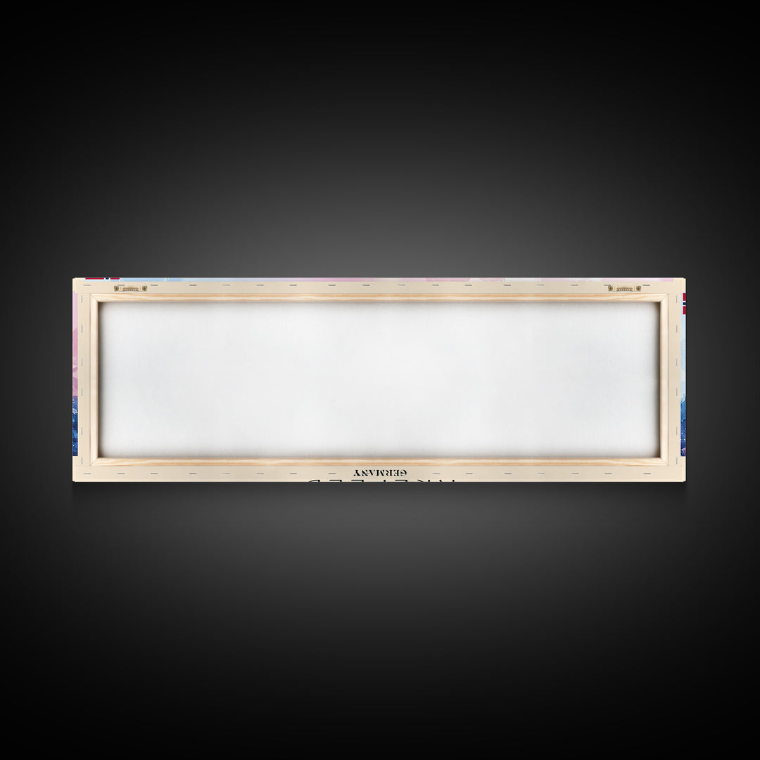 Krefeld Germany Panoramic Travel Poster, Framed Canvas Print or Metal Wall Art, Travel Art, Home Decor, Panoramic Painting, Midcentury Art
